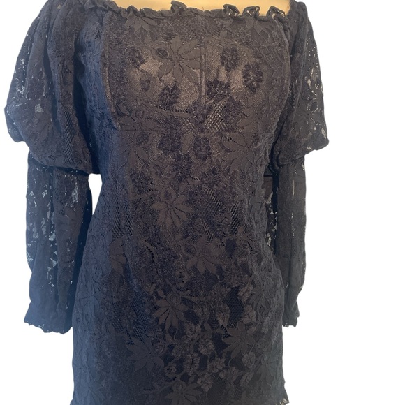 Forever 21 Black Lace Off-Shoulder Dress - Picture 1 of 5